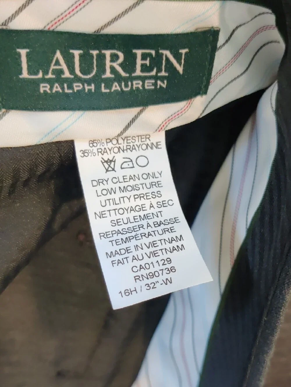 Ralph Lauren Boys' Dress Pants in Charcoal Gray 16 Husky